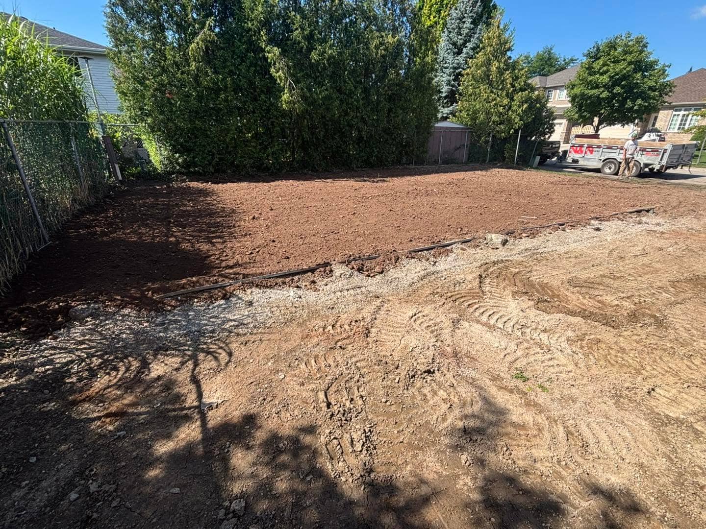 Graded and prepped backyard ready for a new pool build